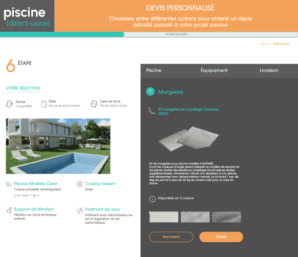 configurador de piscinas diseño web presupuestos