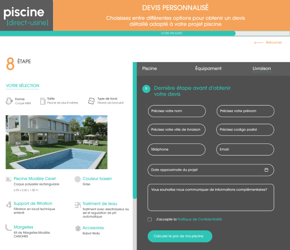 configurador de piscinas diseño web presupuestos